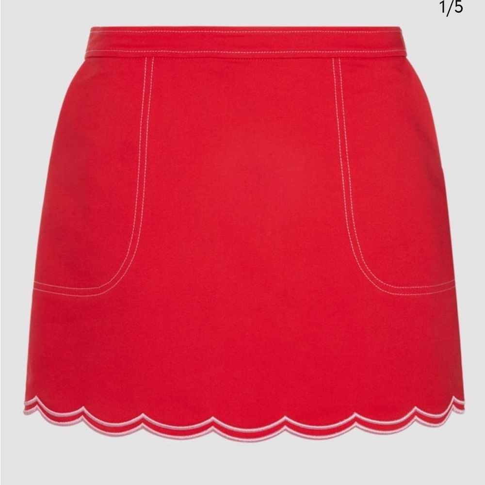 Ramy Brook NWT Cheyrl Scarlet Scallop Hem Mini Skirt